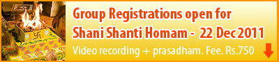 Homams for Sani Peyarchi- register below
